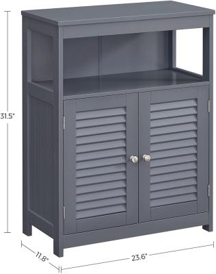 VASAGLE Floor Cabinet with Shelf and 2 Doors Gray BBC040G01