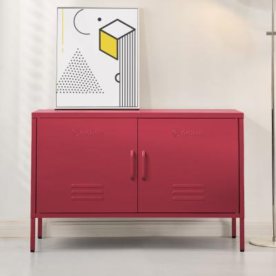 ArtissIn Buffet Sideboard Locker Metal Storage Cabinet - BASE Pink