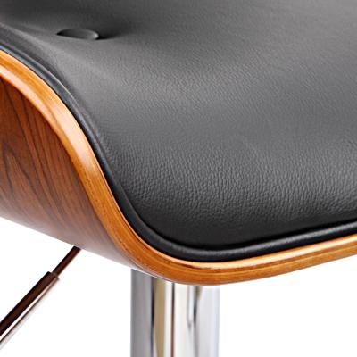 Artiss Wooden Gas Lift Bar Stool - Black and Chrome