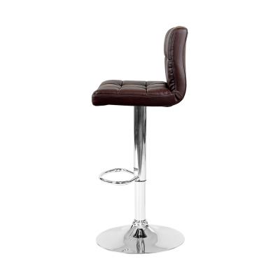 Artiss Set of 2 Gas Lift Bar Stools PU Leather - Chocolate Brown