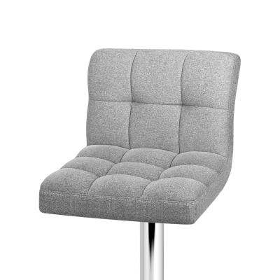 Artiss Set of 2 Fabric Swivel Bar Stools - Grey