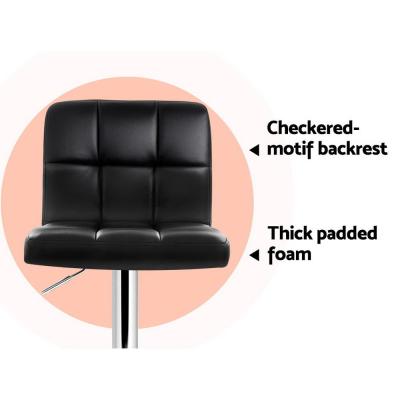 Artiss Set of 2 PU Leather Gas Lift Bar Stools - Black