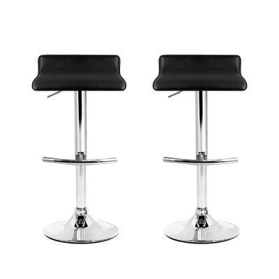 Artiss Set of 2 PU Leather Wave Style Bar Stools - Black