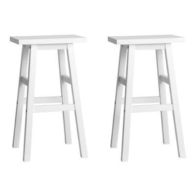 Artiss Set of 2 Beech Wood Bar Stools - White