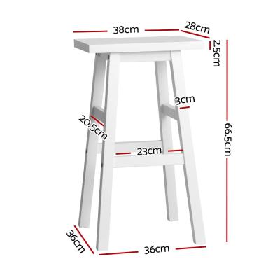 Artiss Set of 2 Beech Wood Bar Stools - White