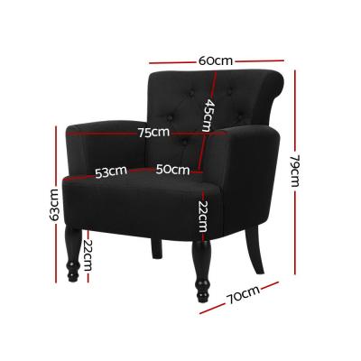 Artiss French Lorraine Chair Retro Wing - Black