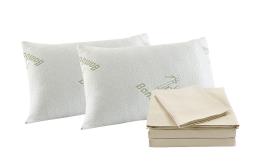 Bamboo Blend 1000TC Sheet Set with 2 Ultra Soft Bamboo Pillows – King – Ivory