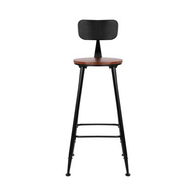 Set of 2 Artiss Bar Stools Pinewood Metal - Black and Wood