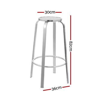 Gardeon Set of 2 Outdoor Bar Stools Patio Furniture Indoor Bistro Kitchen Aluminum