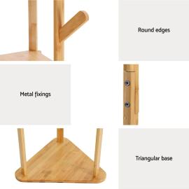 Bamboo Clothes Rack with 9 Hooks