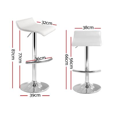 Artiss Set of 4 PU Leather Wave Style Bar Stools - White