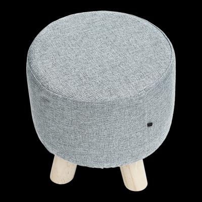 Fabric Ottoman Foot Stool Rest Pouffe Footstool Wood Storage Padded Seat