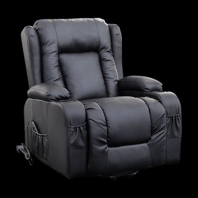 Recliner Chair Electric Massage Chair Lift Heated Leather Lounge Sofa Black