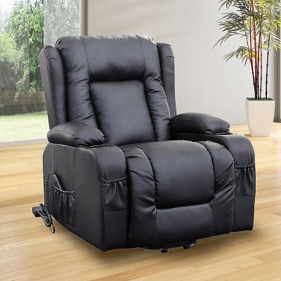 Recliner Chair Electric Massage Chair Lift Heated Leather Lounge Sofa Black