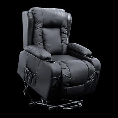 Recliner Chair Electric Massage Chair Lift Heated Leather Lounge Sofa Black