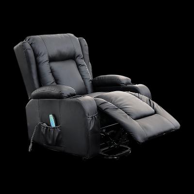 Recliner Chair Electric Massage Chair Lift Heated Leather Lounge Sofa Black