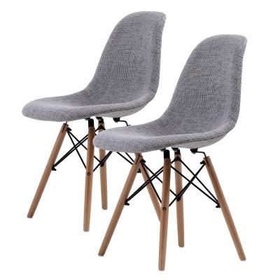 La Bella 2 Set Grey Retro Dining Cafe Chair DSW Fabric