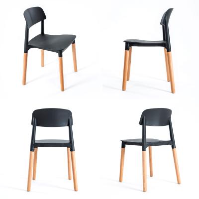 La Bella 4 Set Black Retro Belloch Stackable Dining Cafe Chair