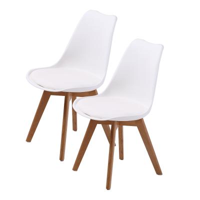 La Bella 2 Set White Retro Dining Cafe Chair Padded Seat