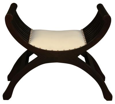 Single Seater Upholstered Stool (Chocolate)