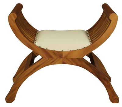 Single Seater Upholstered Stool (Light Pecan)