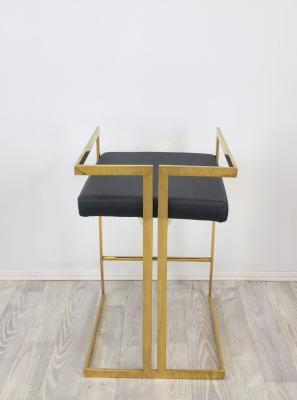 Arya Bar Stool in Black with Gold  Frame