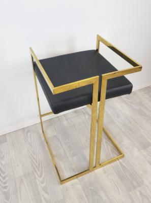 Arya Bar Stool in Black with Gold  Frame