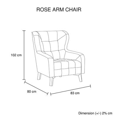 Armchair High back Lounge Accent Chair Designer Printed Fabric Upholstery with Wooden Leg