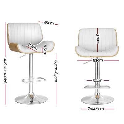 Artiss Bar Stools Kitchen Stool Chairs Metal Barstool Dining Chair Swivel White