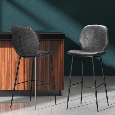 Artiss Set of 2 Bar Stools Kitchen Stool Barstool Dining Chairs Leather Black Kingsley