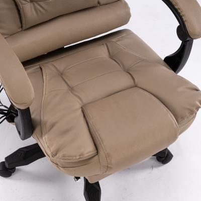 8 Point Massage Chair Executive Office Computer Seat Footrest Recliner Pu Leather Khaki