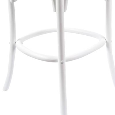 Aster Crossback Bar Stools Dining Chair Solid Birch Timber Rattan Seat - White