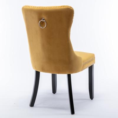 2x Velvet Dining Chairs -Gold