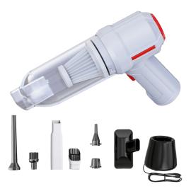 3-in-1 White Car Vacuum Cleaner with Blowing, Suction, and Dust Extraction