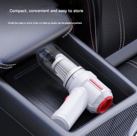 3-in-1 White Car Vacuum Cleaner with Blowing, Suction, and Dust Extraction