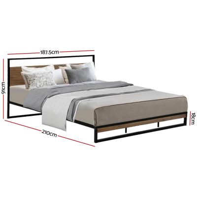 Artiss Metal Bed Frame King Size Mattress Base Platform Foundation Black Dane