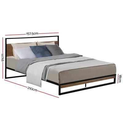 Artiss Metal Bed Frame Queen Size Mattress Base Platform Foundation Black Dane