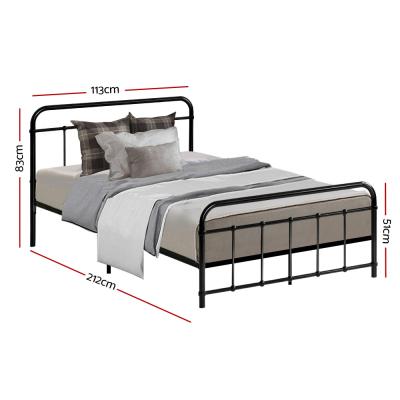 Artiss LEO Metal Bed Frame KS King Single - Black