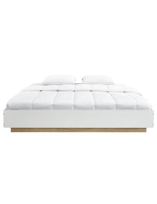 Aiden Industrial Contemporary White Oak Bed Base