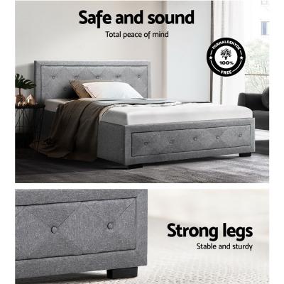 Artiss Bed Frame King Single Size Gas Lift Base With Storage Mattress Fabric