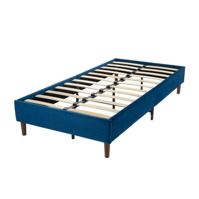 Velvet Blue Bed Frame – Double