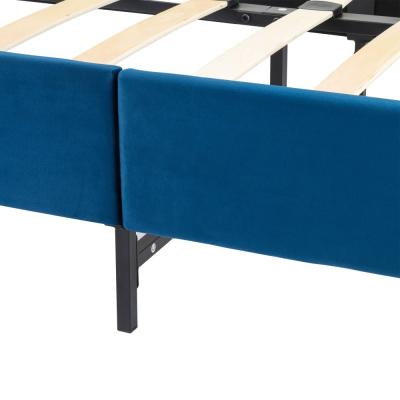 Velvet Blue Bed Frame – Double